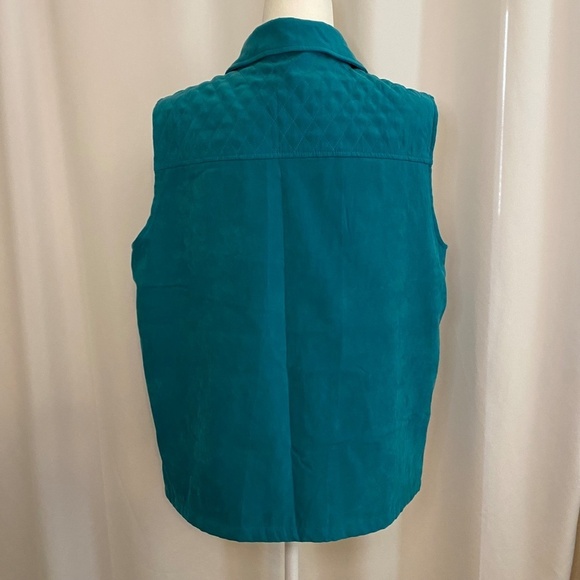 Allison Daly Vest-Teal-Quilted Top-Size 14 - Picture 2 of 7